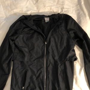 Black windbreaker lightweight jacket